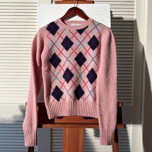 Vintage Pink BP Argyle Lambswool Sweater Small